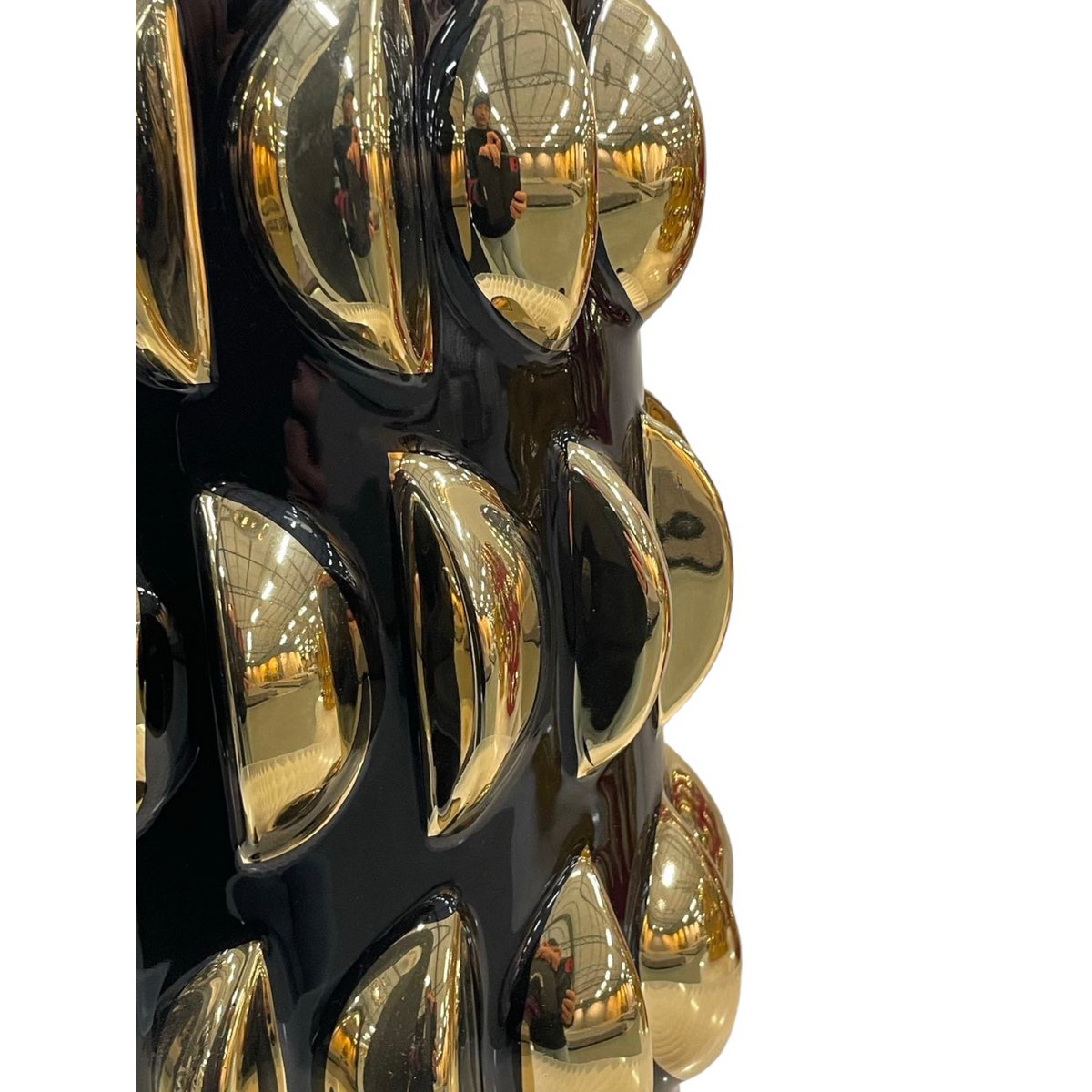 Vaas zwart met goud midden 11654-10