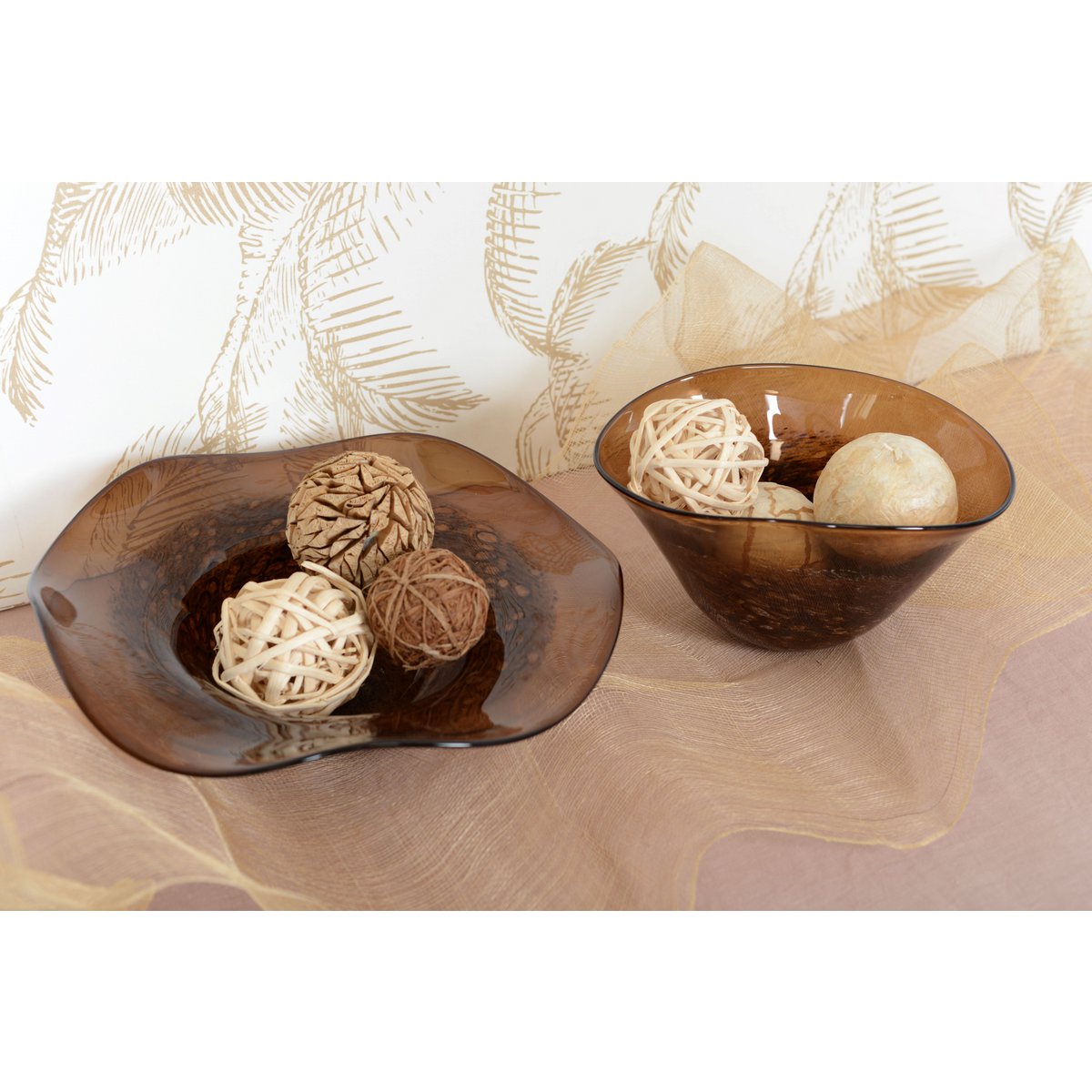 40x40x10cm bruine decoratieve snit