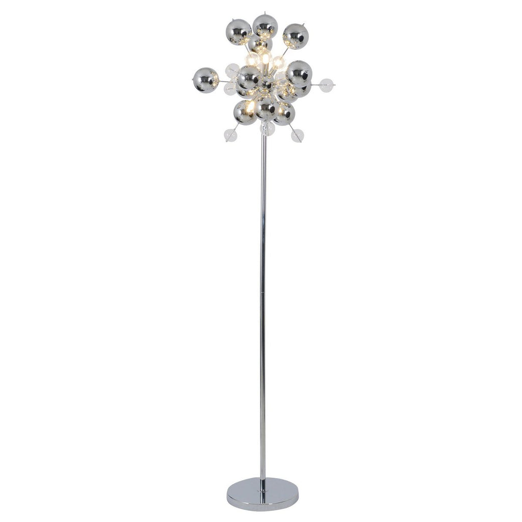 Liv · Houten vloerlamp — chroom