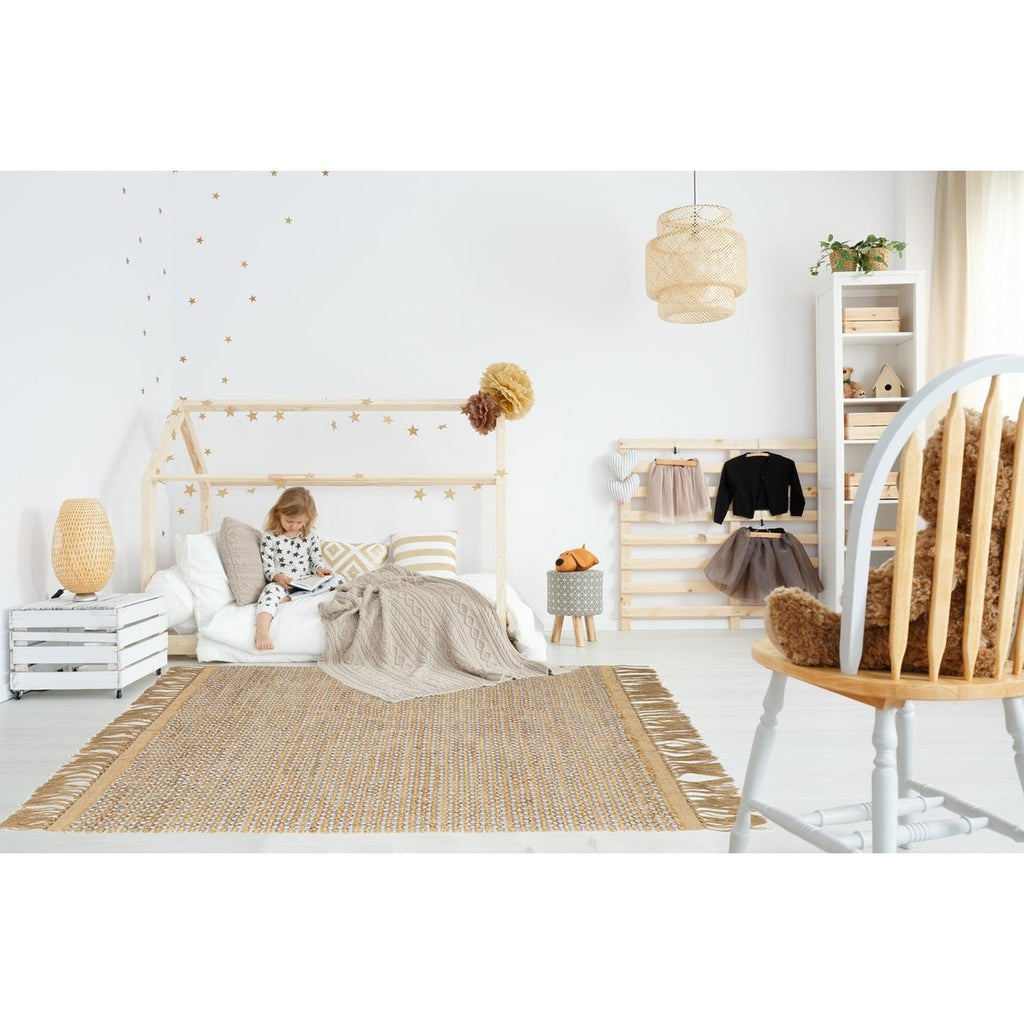 BUBBLES vloerkleed van jute en wol