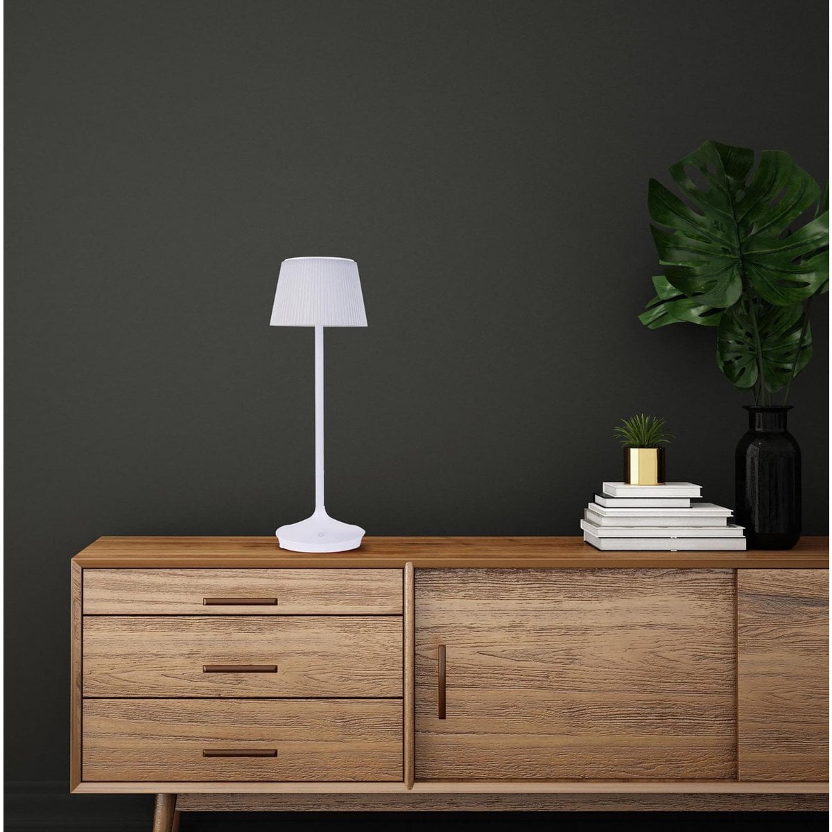 LED -licht "Emmi" voor buiten en binnen, tafellamp gemaakt van metaal en plastic, met stevig gebouwd -in LED's, LED -tafellamp voor balkon, terras, tuin, woonkamer, wintertuin, ca.