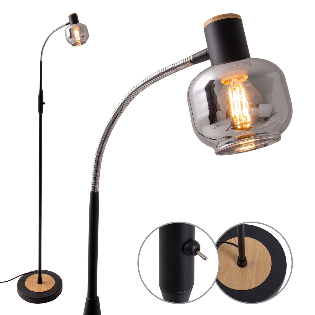 Liv · Metalen vloerlamp — zwart