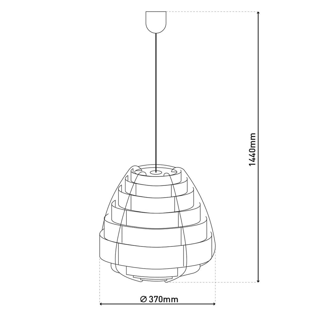 Hanglamp "Malmö", hanglamp gemaakt van plastic in beige, E27 -aansluiting, voor eetkamer, woonkamer, gang of kantoor, met een Ø37 cm