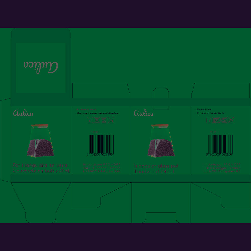 POT DRIEHOEK AVEC COUVERCLE EN BOIS 740ML