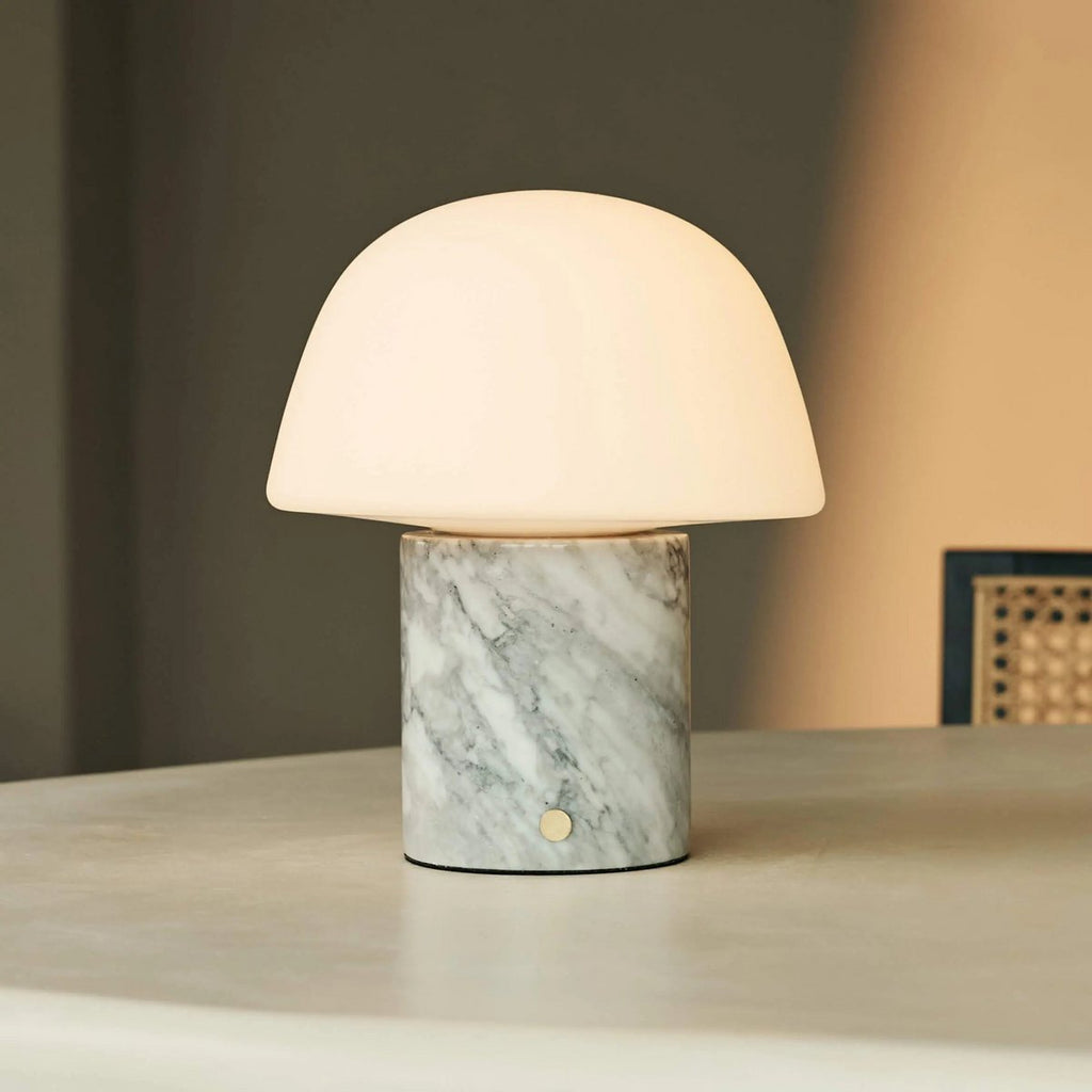 Maes White / Bianco Statuarietto - Elegante marmeren oplaadbare tafellamp, tot 100 uur verlichting, stijlvol en functioneel