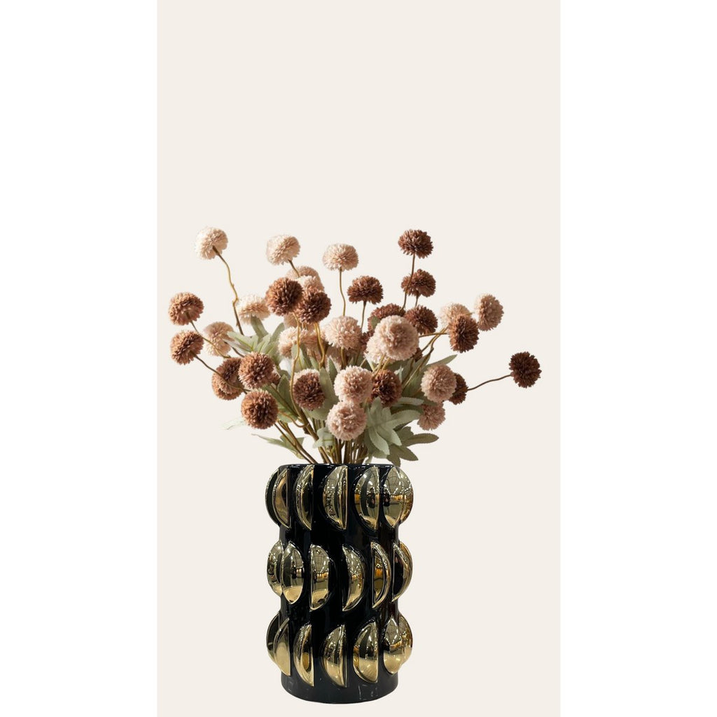 Vaas zwart met goud midden 11654-10
