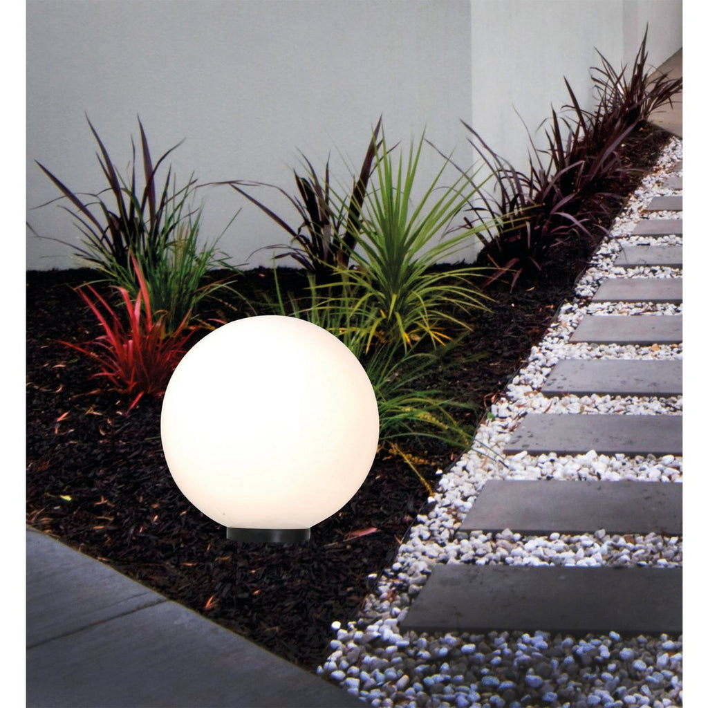 Buiten de Spitical Spit "Ball" D: 40 cm, voor buiten, plastic aarde spies, wit, E27, - Wegelettes