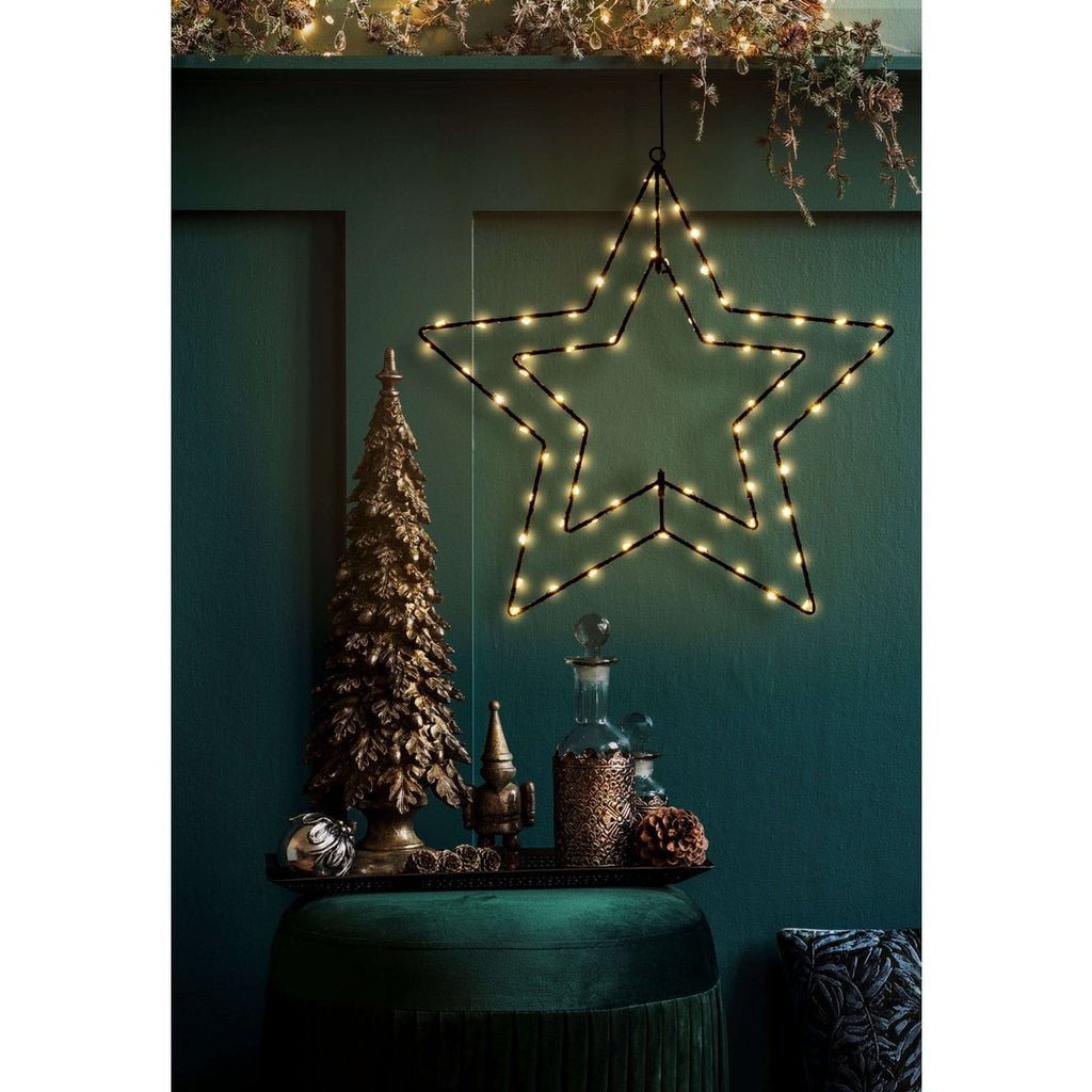 LED Outdoor Christmas Lamp "Stern" Ø 40 cm kerstdecoraties gemaakt van metaal in goud met stevig geïnstalleerde LED's
