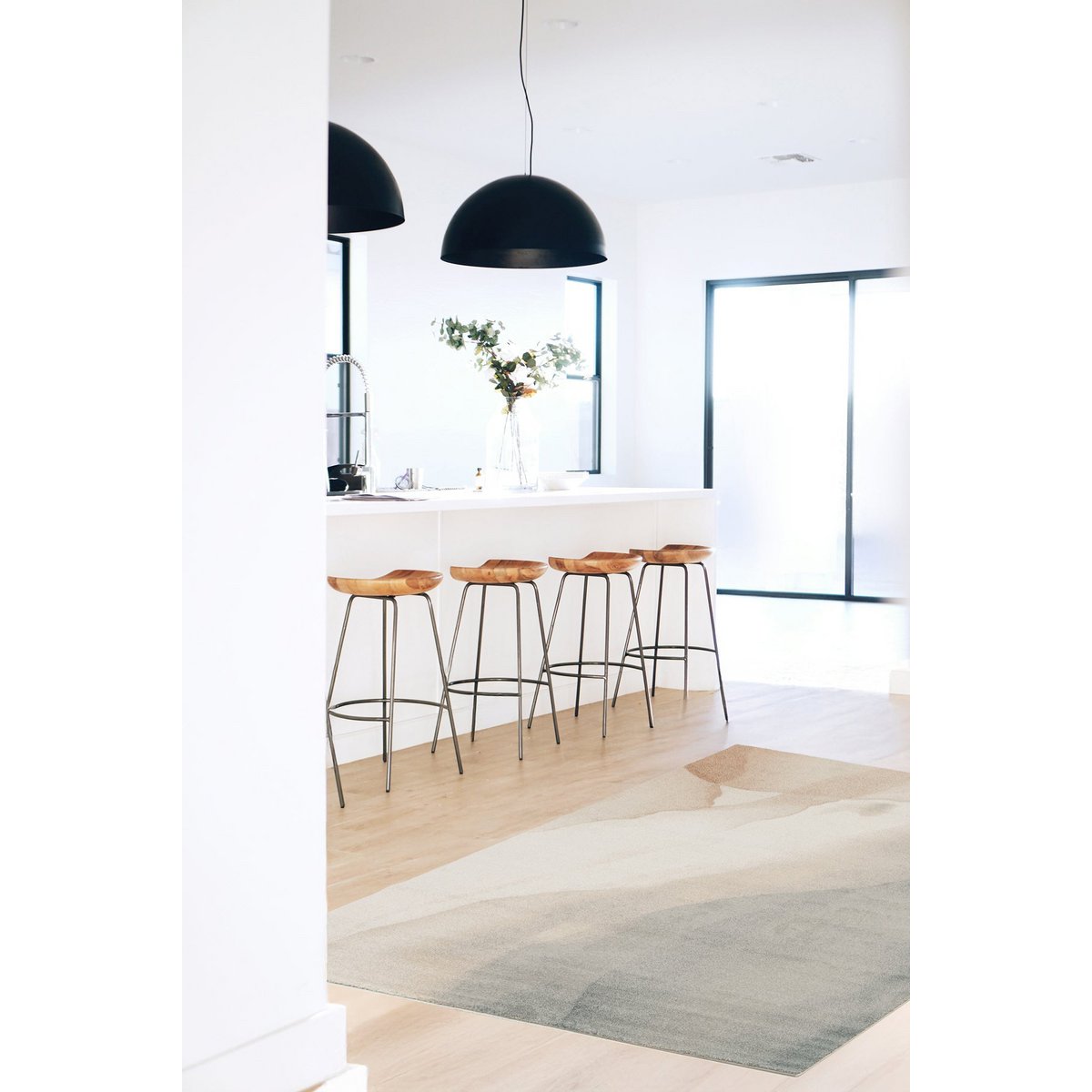 Abstract polyester gerecycled aquarel tapijt