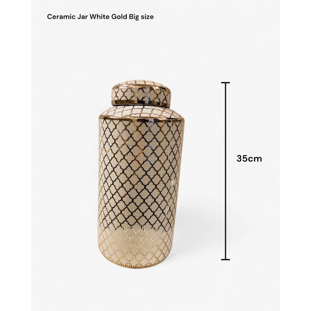 Keramische pot White Gold (Big Size: H*35 W*15)