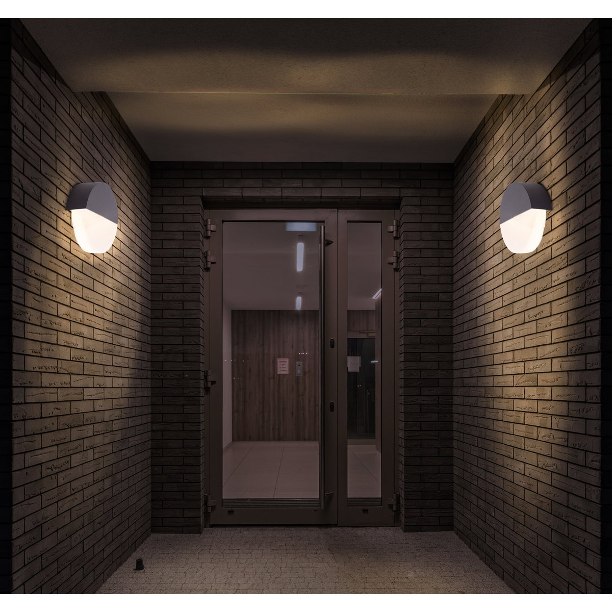 LED -wandlamp "Sobrio", gemaakt van metaal en plastic in antraciet, met geïntegreerde LED