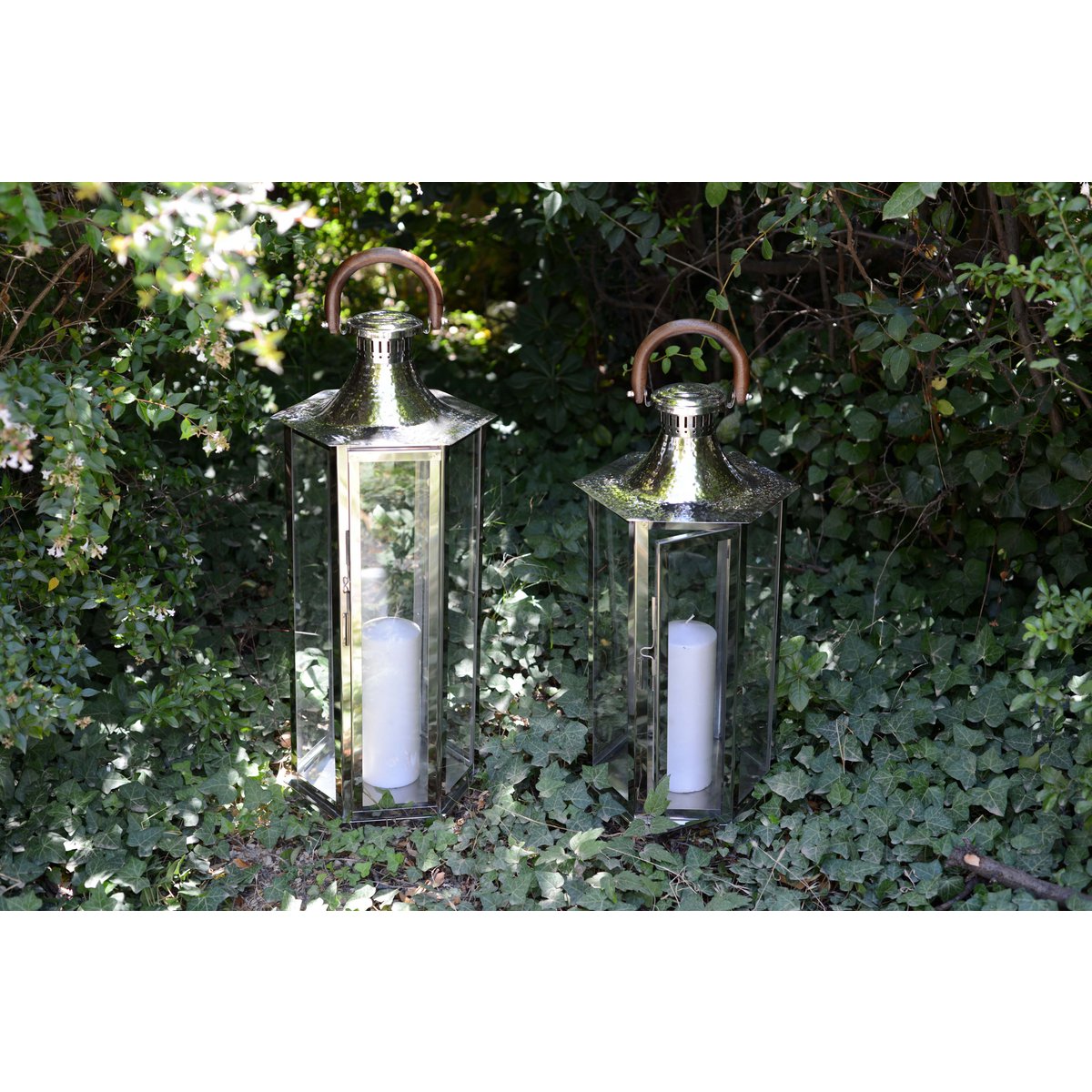 Glazen lantaarn groot model 33x28x80cm