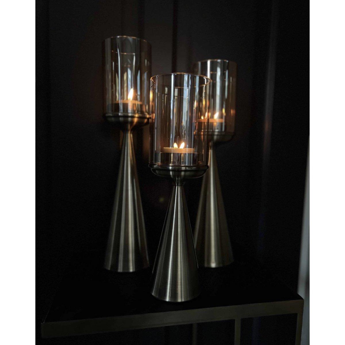 KANDELAAR | GLAS | GOUD -S-Hoog-39CM