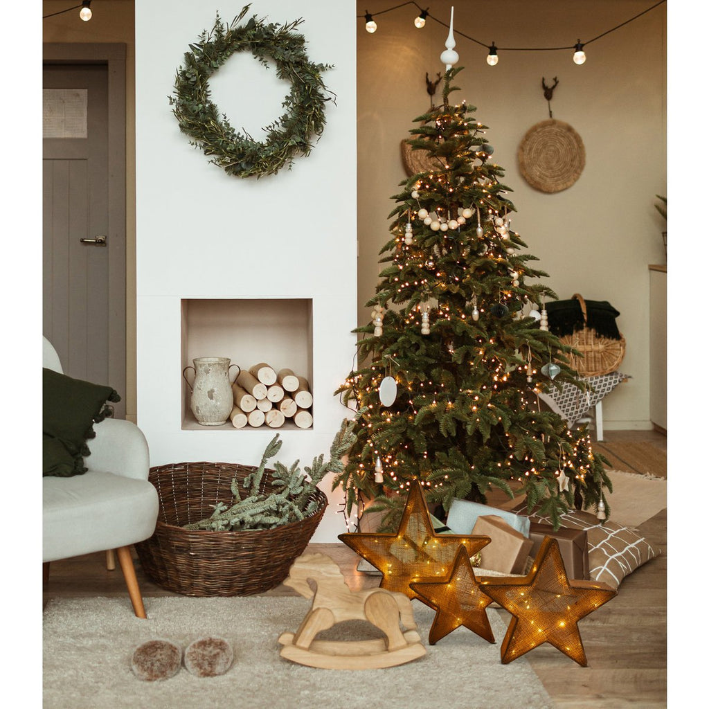 Liv · LED-kerstdecoratie — set van 3 sterren bruin