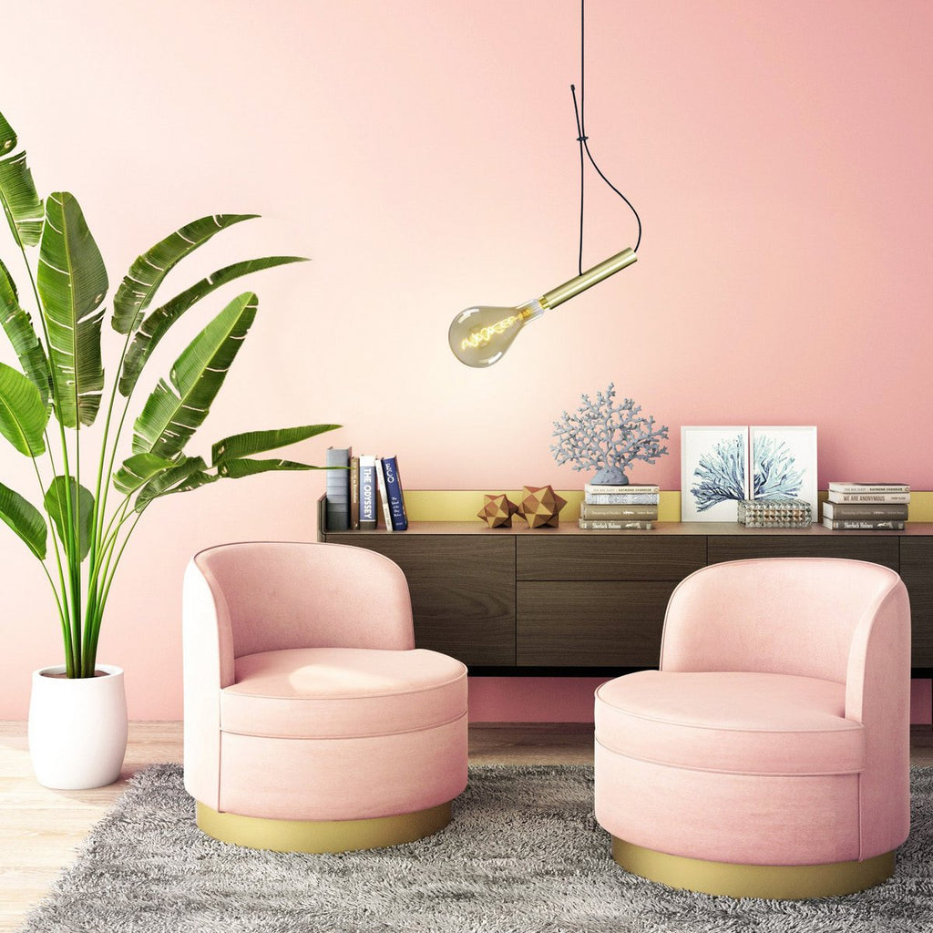Liv · Metalen plafondrosette met textielsnoer — messing