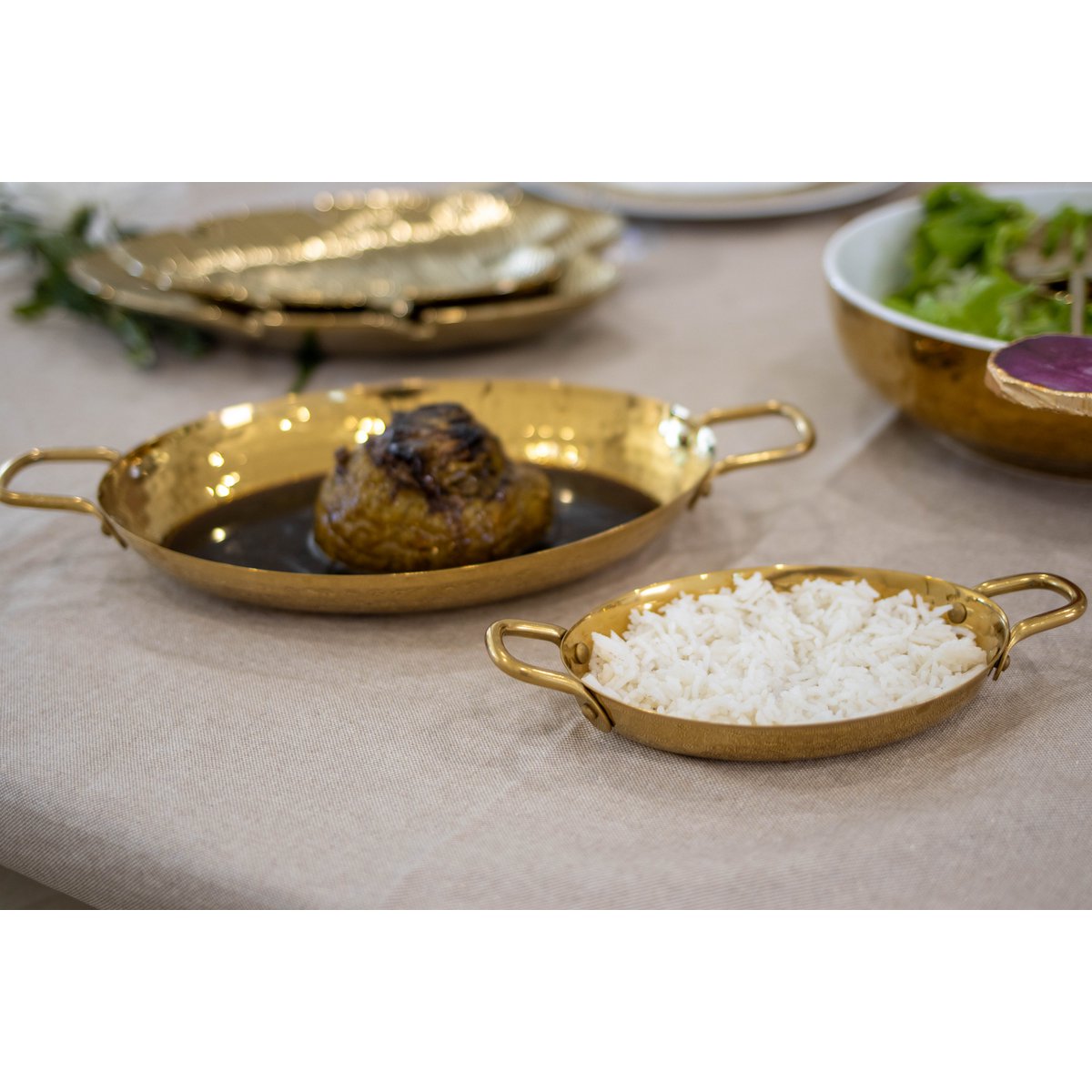 Mini gouden ovale steelpan 15x10.5x2.5 cm