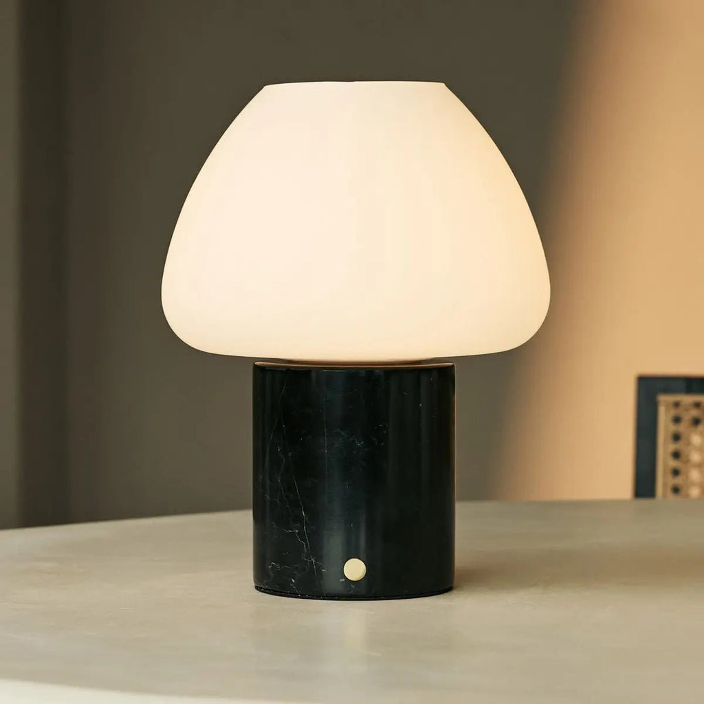 Ostade Black / Nero Marquina - Uniek oplaadbare marmeren tafellamp met 3 lichte kleuren en dimfunctie