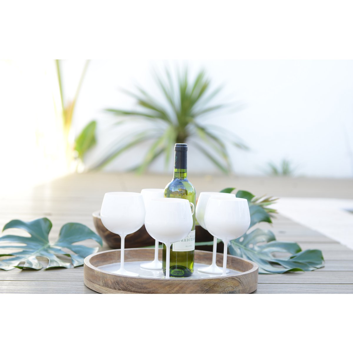 Witte wijnglazen in 460 ml acryl - veel 6