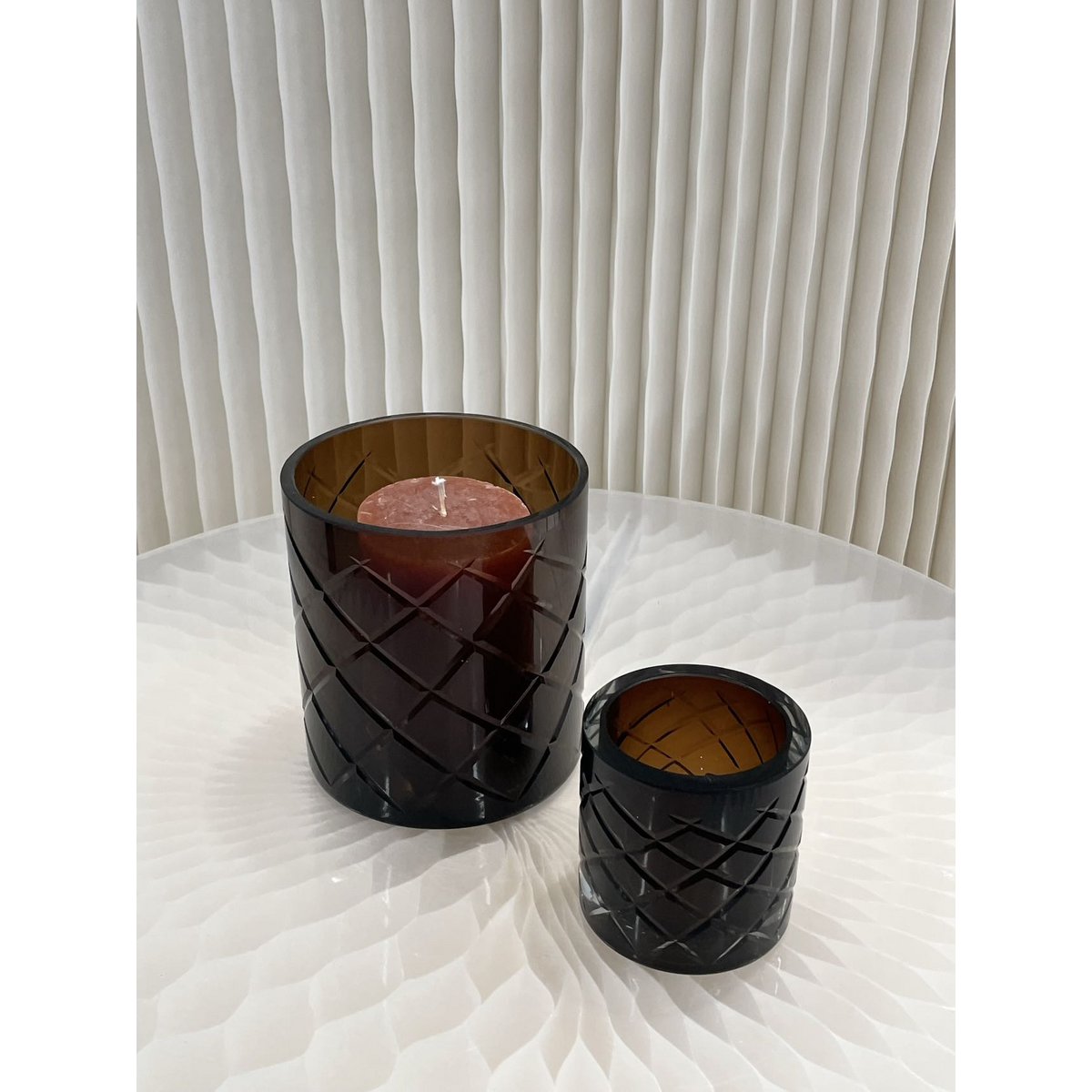 Hurricane Kristallen Lamp Windlicht Klein Bruin(cc2101-80crystal-choc-small)