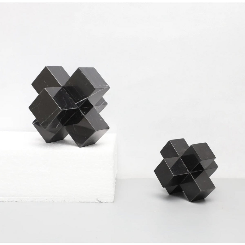 Licht luxe modern eenvoudig marmeren kruis zwart Groot 15cm*15cm*15cm