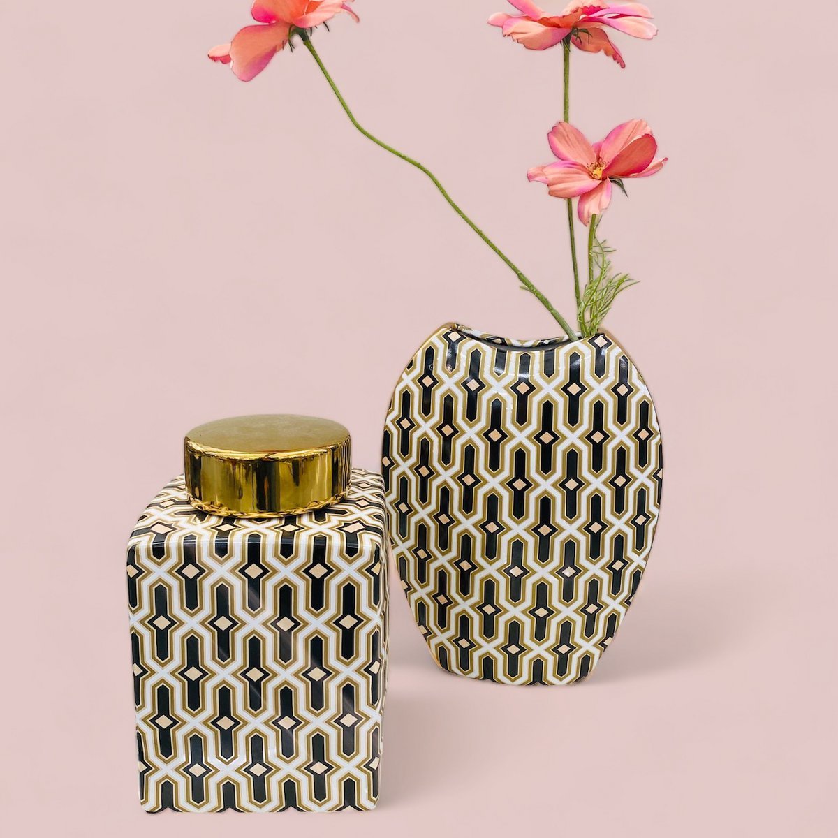 Zwart gouden pot (klein formaat: H21* B*14 D*14)