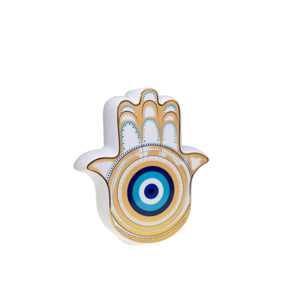 Wit en gouden handvaas 17,5x6.2x20cm