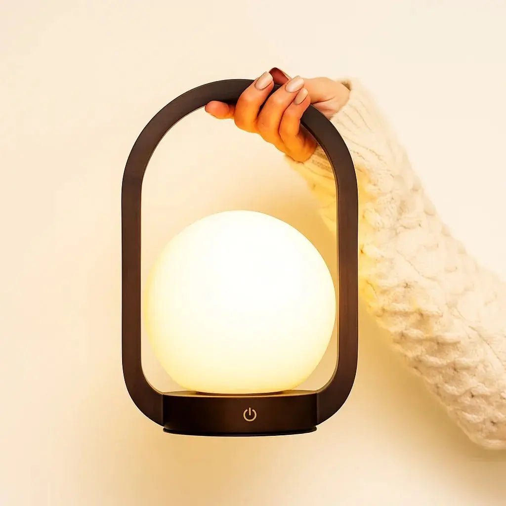 Skye Donkerbruine Houten Snoerloze Lamp | Oplaadbaar en dimbaar ontwerp