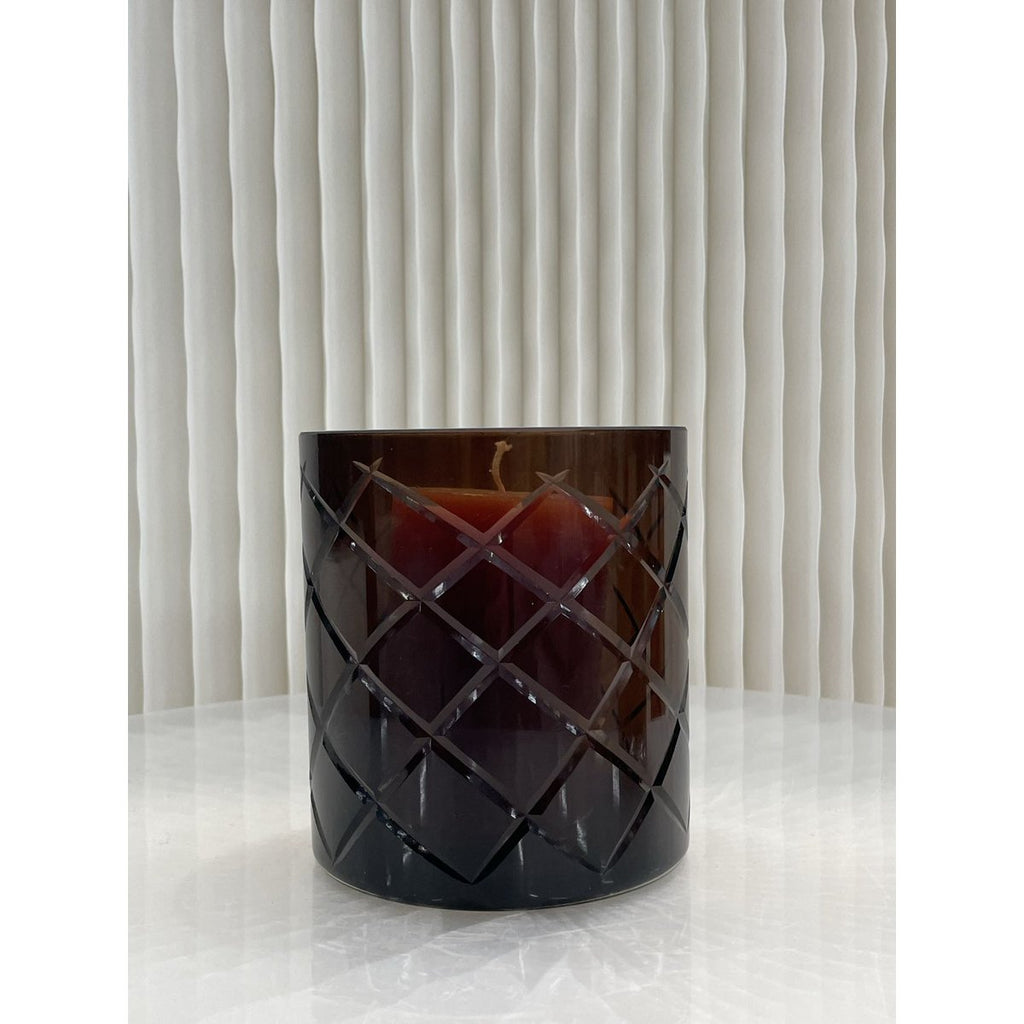 Hurricane Kristallen Lamp Windlicht Middelbruin (cc2101-140kristal-choc-middelgroot)