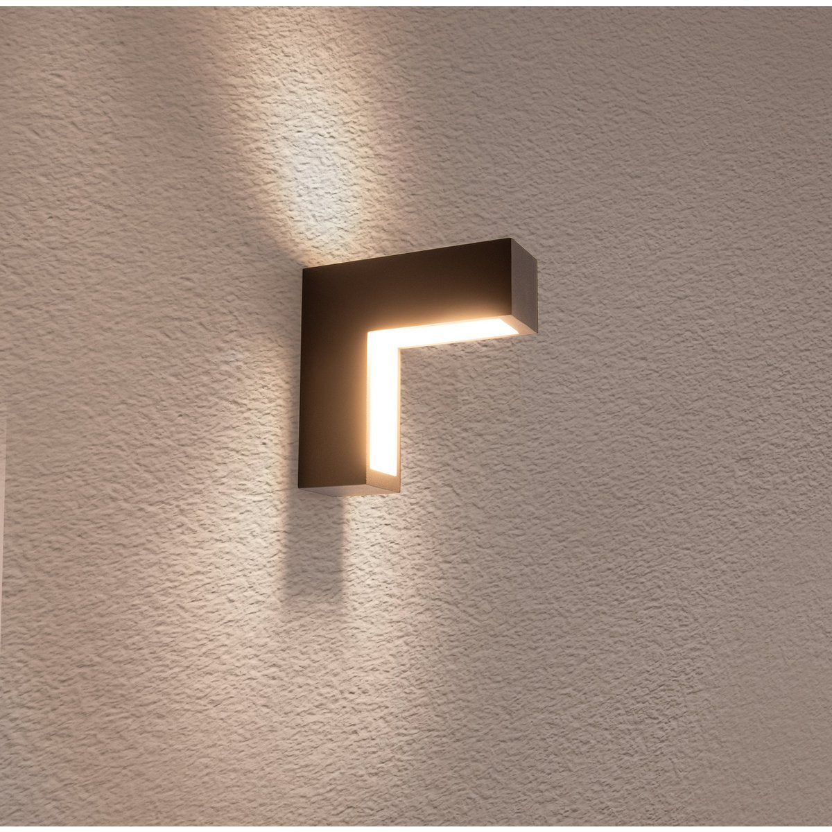 LED -wandlampen "angus" gemaakt van metaal en plastic in antraciet, met geïntegreerde LED