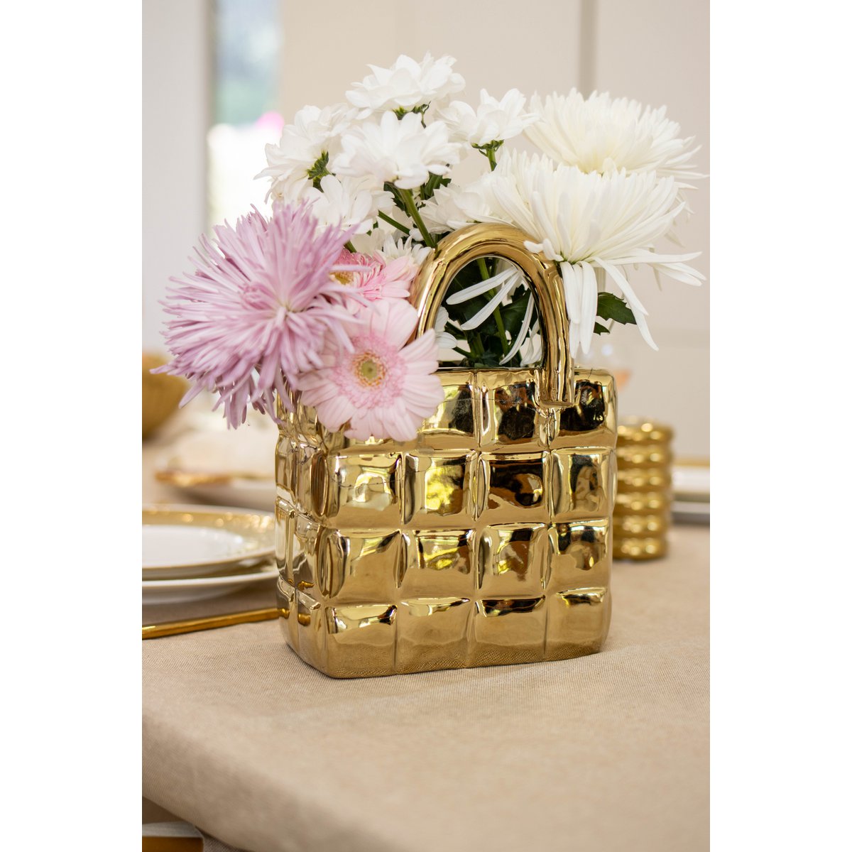 Golden Vase keramische handtas 18.2x11.6x23.5cm