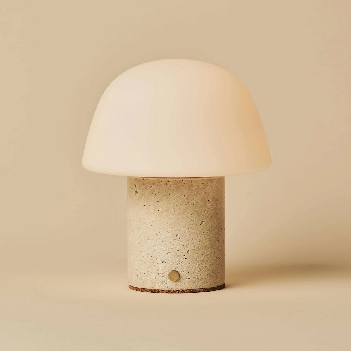 Maes Beige / Travertino Classico - Elegante travertijn oplaadbare tafellamp, tot 100 uur verlichting, stijlvol en functioneel