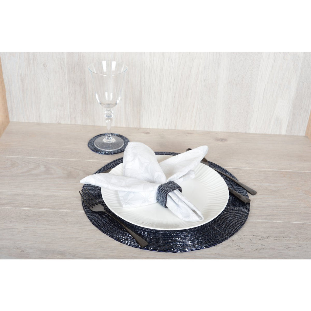 Donkerblauw parelglas hieronder - set van 6