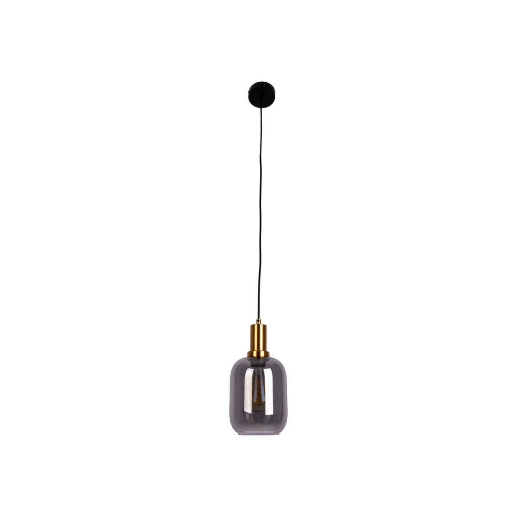 1-pendelende lamp "fumo", hanglamp gemaakt van metaal en glas in zwart, met E14-aansluiting, voor eetkamer, woonkamer, gang of kantoor, hangende lamp 150 x 20 cm