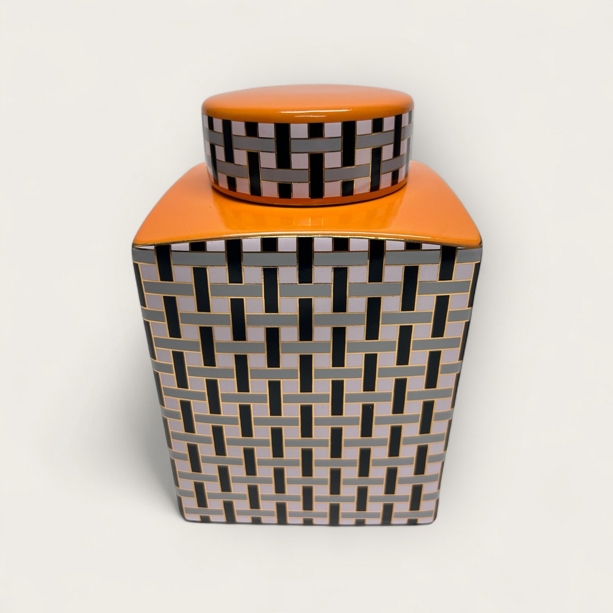 Oranje busje met deksel