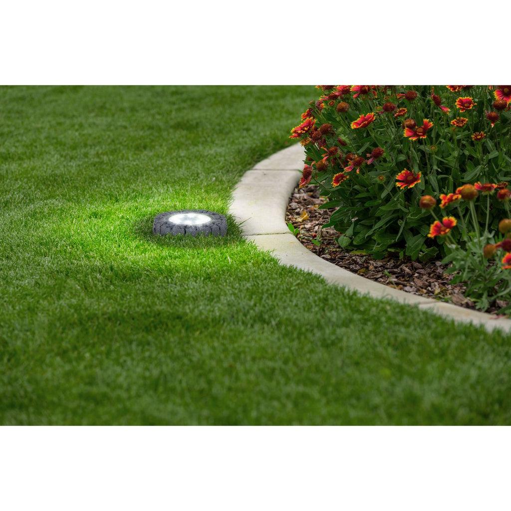 3 Set LED LED Solar-Floor-So-spit "Kian", voor buiten, plastic vloerlamp in grijs, met geïntegreerde LED