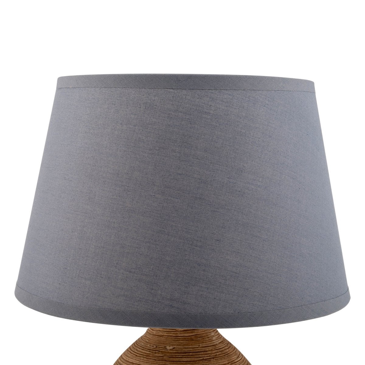 Liv · Houten tafellamp met linnen kap — grijs