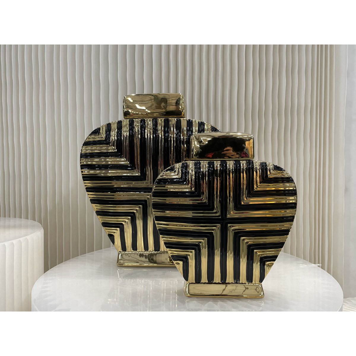 Prachtige gouden en zwarte kunstdecor geïnspireerde pot klein (uitverkoop - 50% korting van 27,99 tot 13,99 euro)