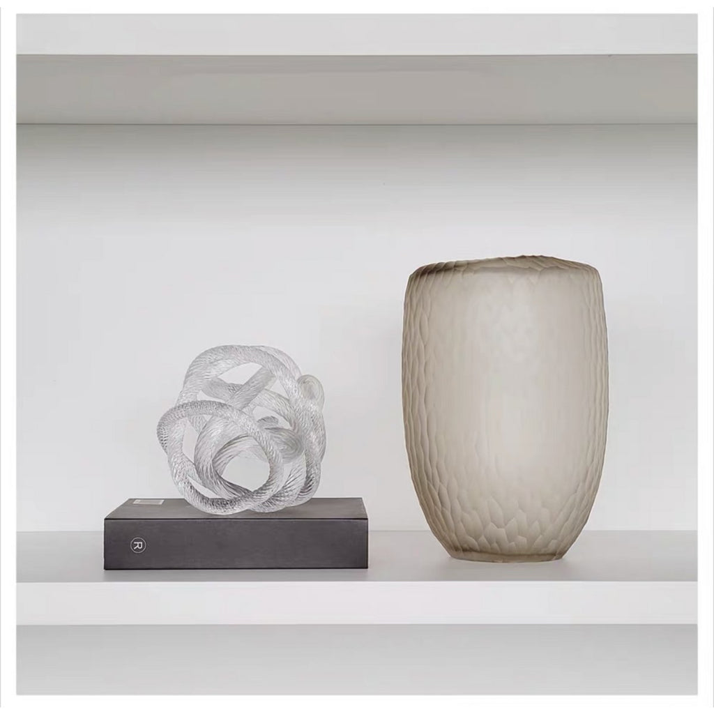 Middelgrote geknoopte glazen sculptuur (M) Diameter: 15 cm