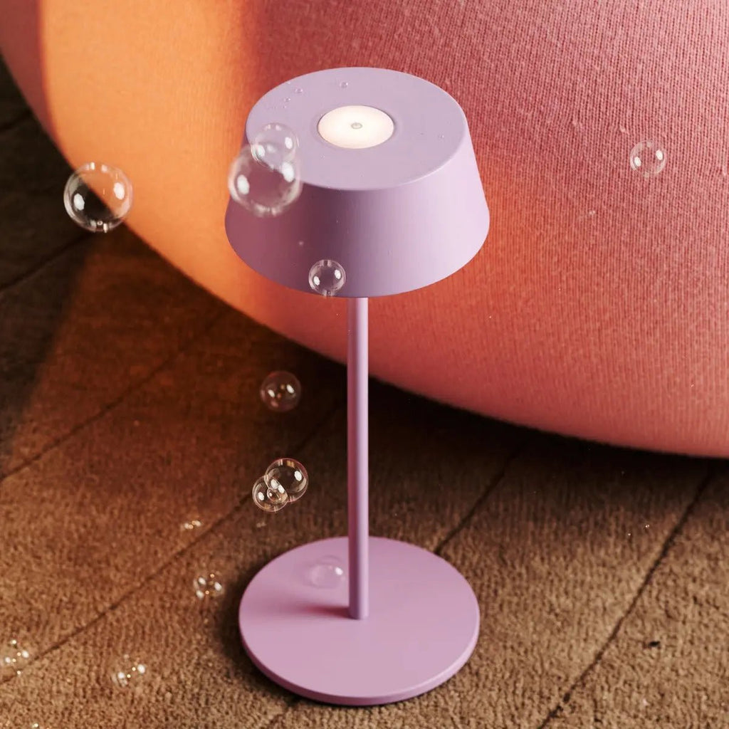 Hugo Violet Lila Oplaadbare tafellamp - Stijlvol, dimbare lamp & draadloos