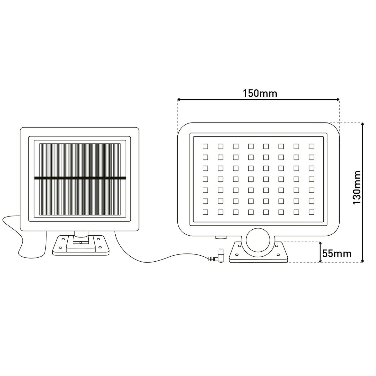 2 Set LED LED Solar Outer Wall Lamp "Pepe", voor buiten, wandlamp - Plastic in zwart, met geïntegreerde LED - wandlampen buiten