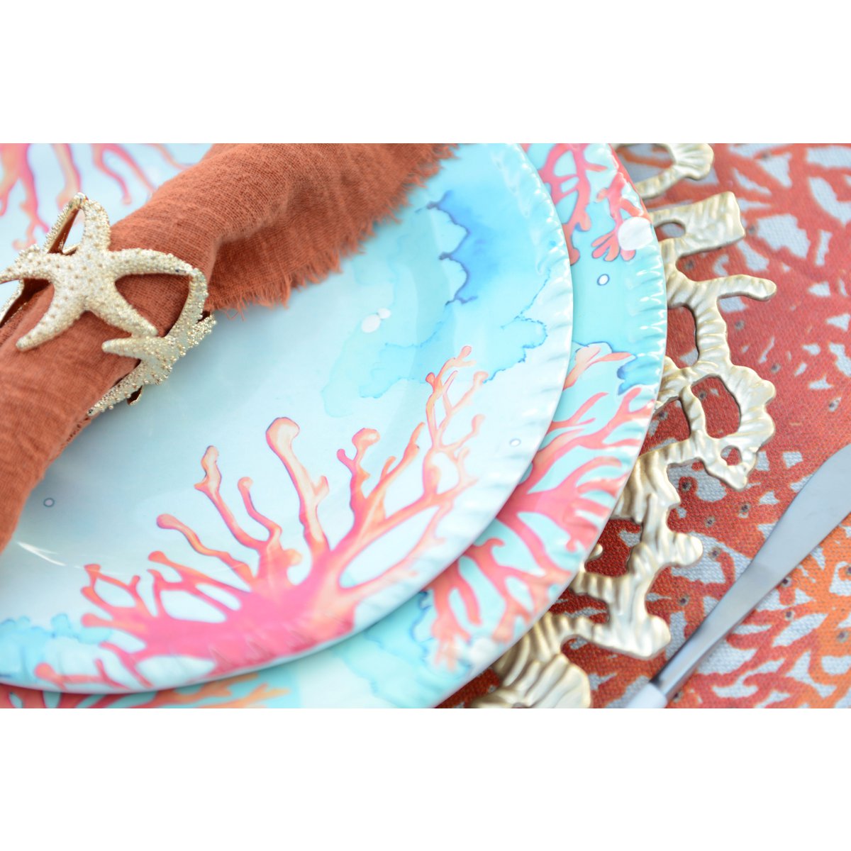 Platte plaat in melamine koraal 28x28x2.5 cm