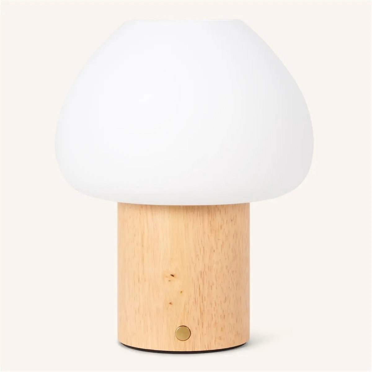 Fynn Lichtbruine houten lamp – Oplaadbaar, dimbaar en stijlvol