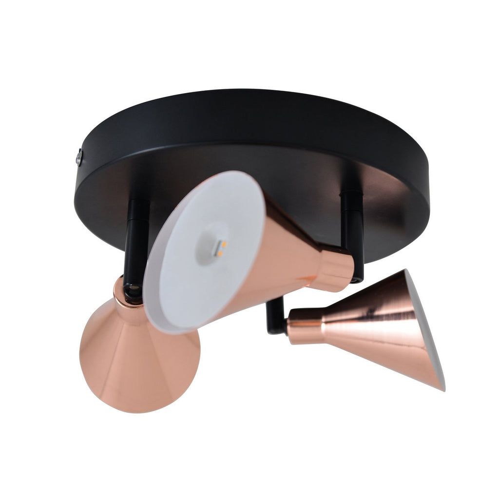 3 LED-wand u. Plafondlamp "Koper" d:38cm