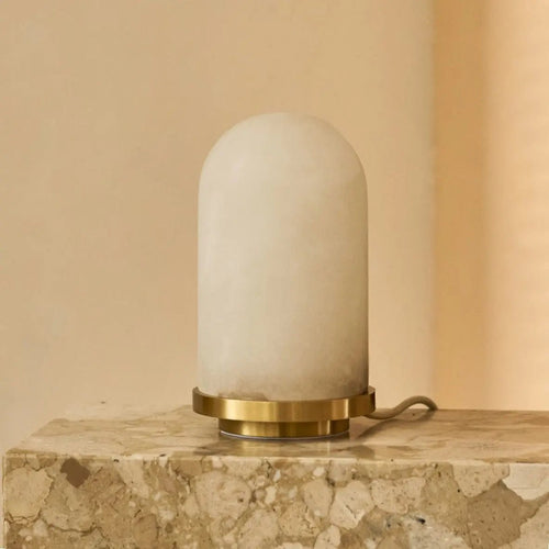 Mateo Stijlvolle Albasten Lamp met Gouden Bodem - Stijlvol design