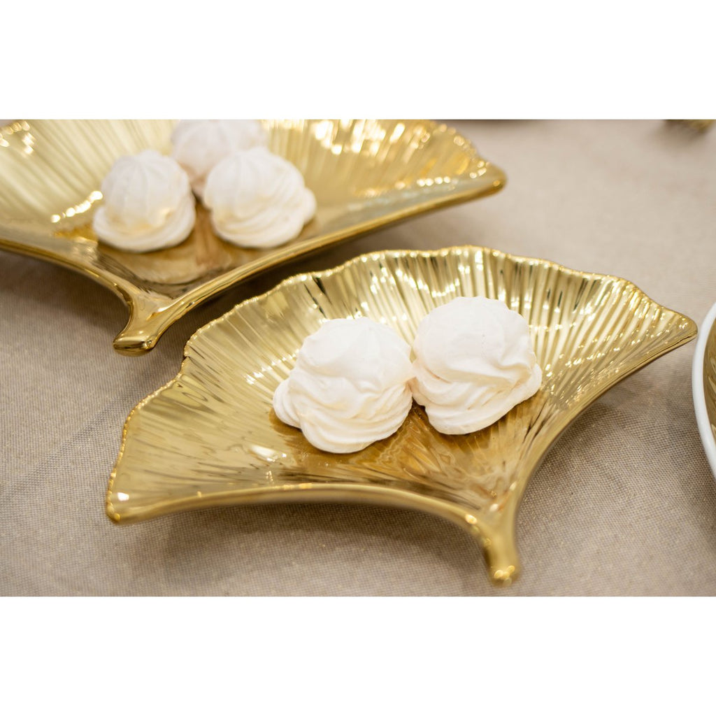 Ginkgo -bekers in gouden keramiek - veel van 2