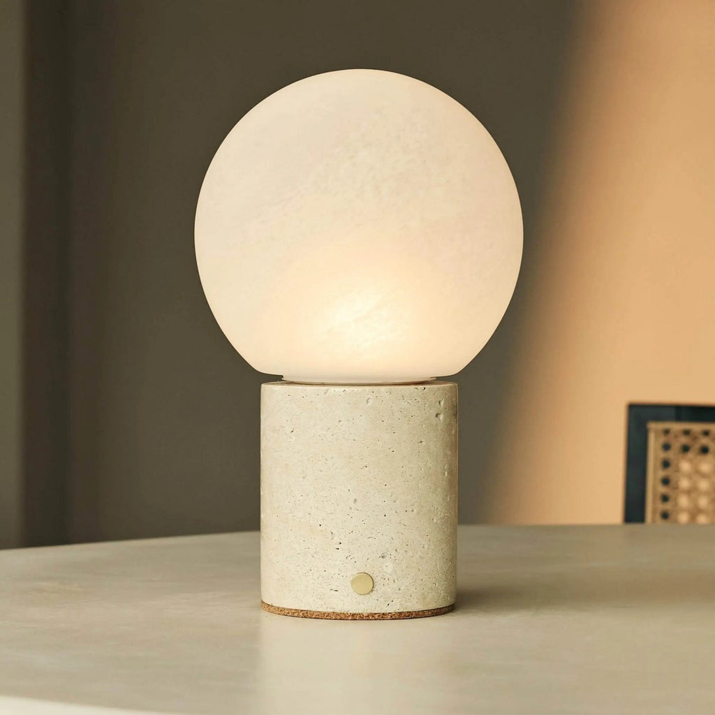 Metsu Beige / Travertino Classico - Classic Travertine Oplaadbare tafellamp met 3 lichte kleuren en dimfunctie