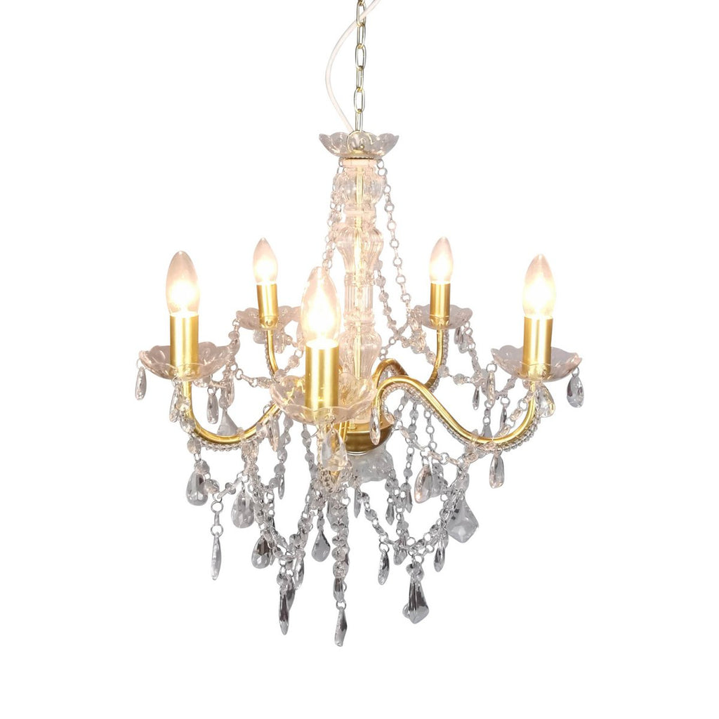 5 Kroon "Cecilia" Ø 52 cm, gemaakt van metaal en acryl, in goud, E14