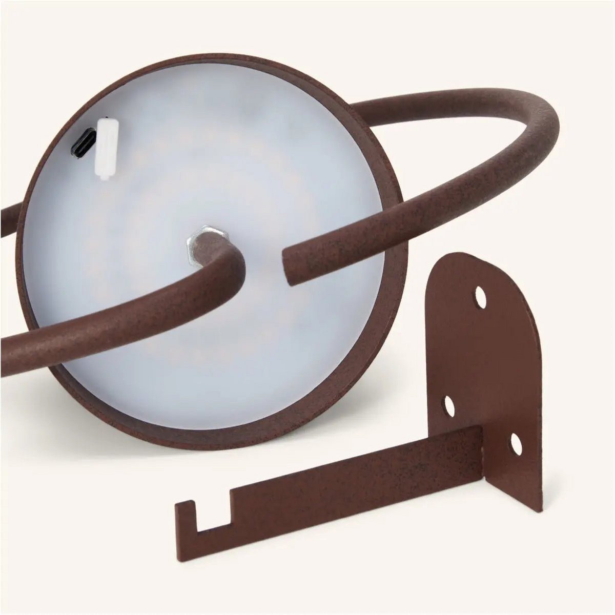 Cielo donkerbruine oplaadbare metalen wandlamp – draadloos, dimbaar en stijlvol