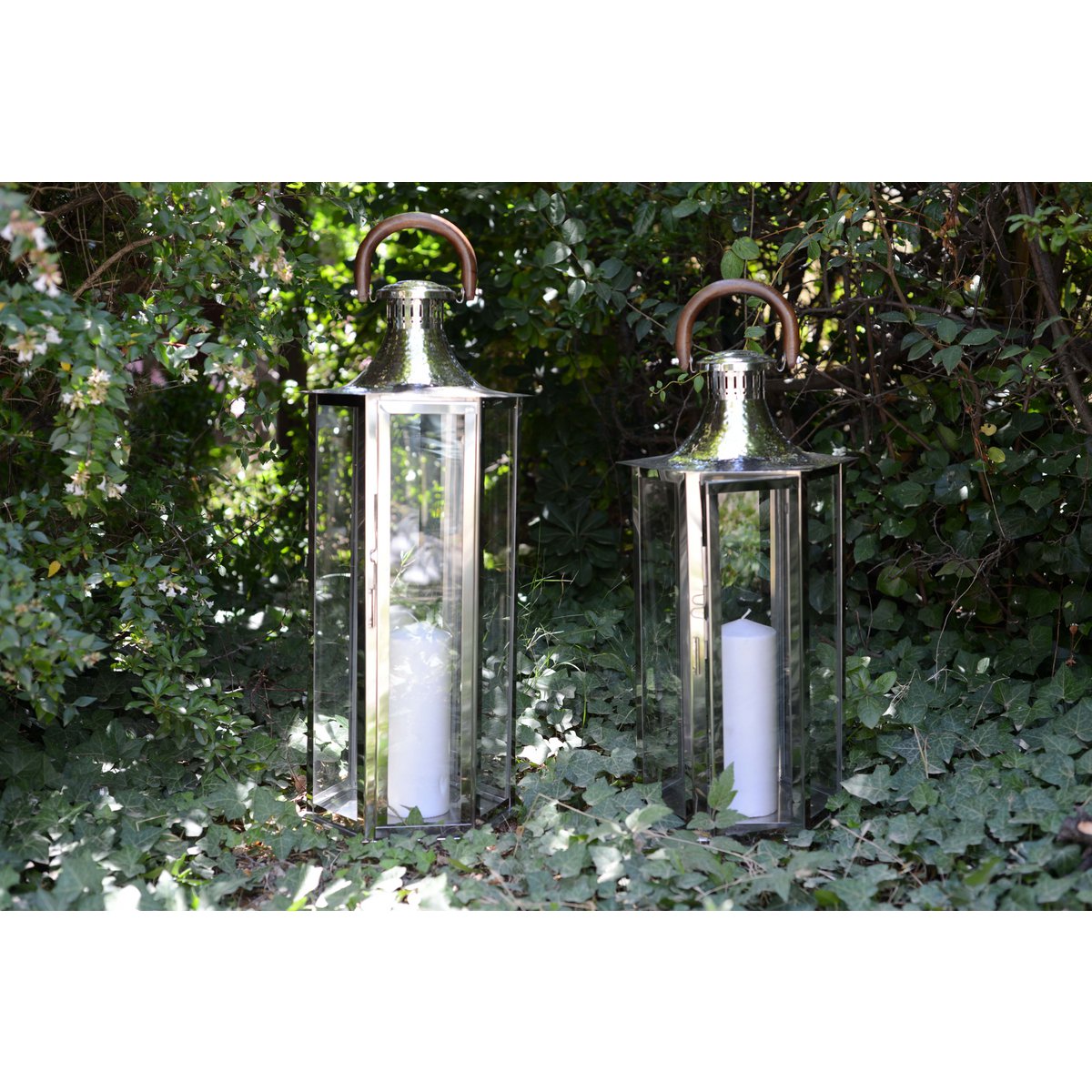 Glazen lantaarn groot model 33x28x80cm