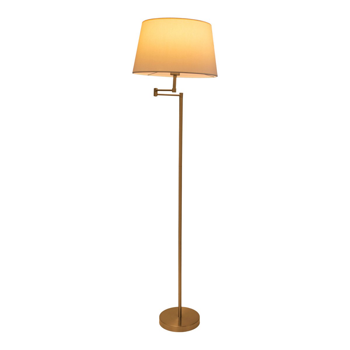 Staande lamp "Bologna" Hoogte 158 cm gemaakt van metaal in Matt Brass, Beier TextalsPreu, E27
